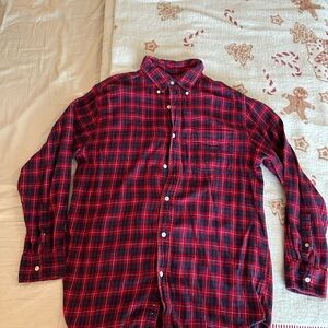 Chaps Red and Black Checkered Button Down Shirt